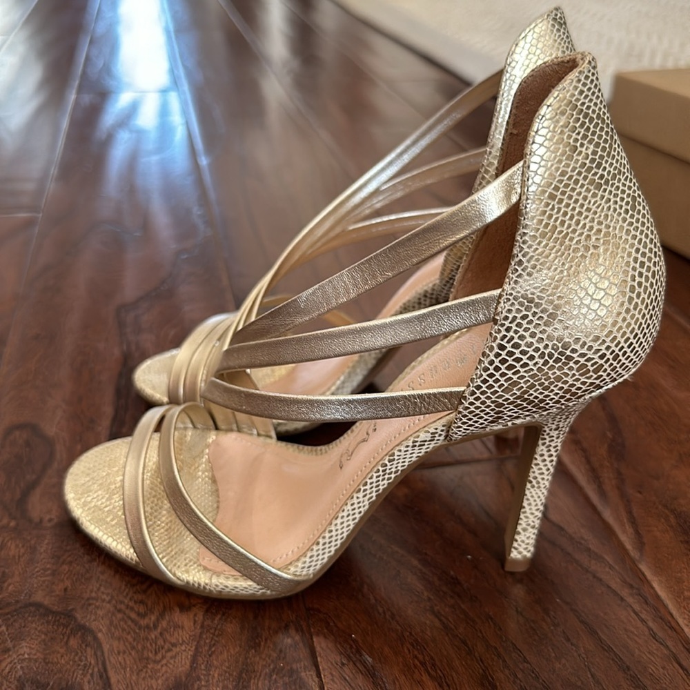 Made in Italy 🇮🇹 CAPPELLI ROSSI HEELS GENUINE LEATHER size 6 gold snakeskins - Picture 6 of 9